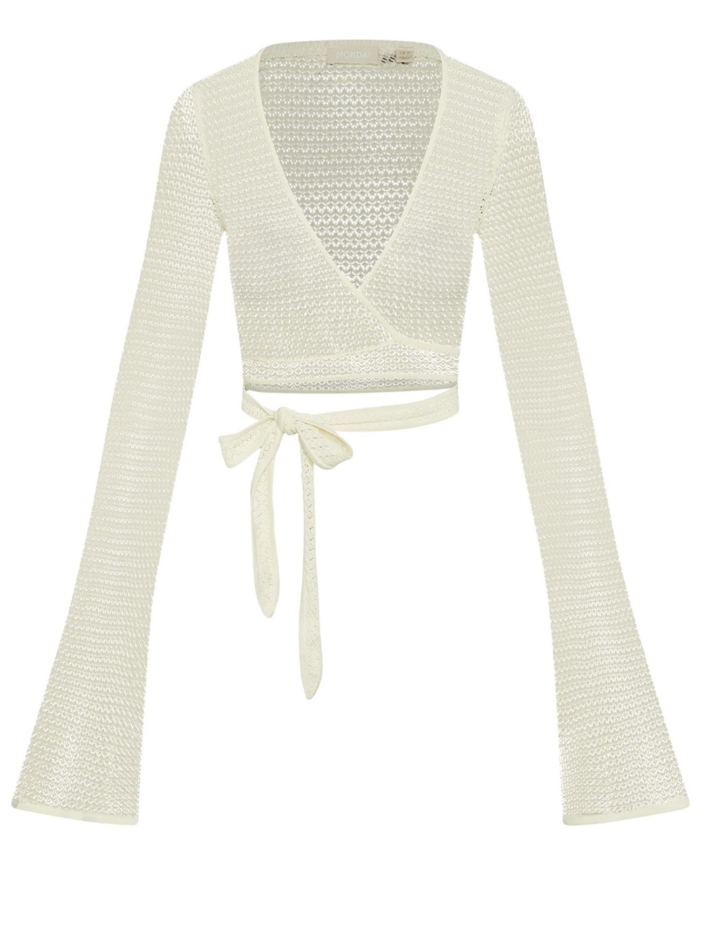 Monday Swimwear Ivory Crochet Wrap Top - Picture 2 of 8